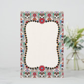 Zucker-Skulls Grafik Briefpapier (Stehend Vorderseite)