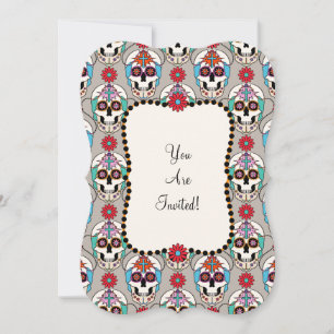 Zucker-Skulls Grafik Einladung