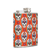 Zucker-Skulls Grafik Flachmann (Rechts)