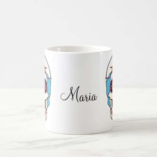 Zucker-Skulls Grafik Kaffeetasse (Mittel)