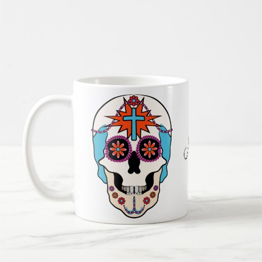 Zucker-Skulls Grafik Kaffeetasse (Links)