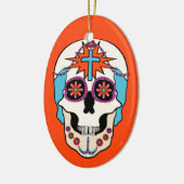 Zucker-Skulls Grafik Keramikornament (Links)