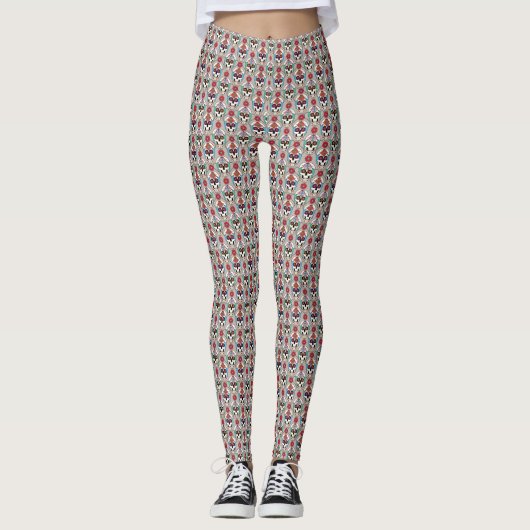Zucker-Skulls Grafik Leggings (Vorderseite)