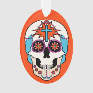 Zucker-Skulls Grafik Ornament