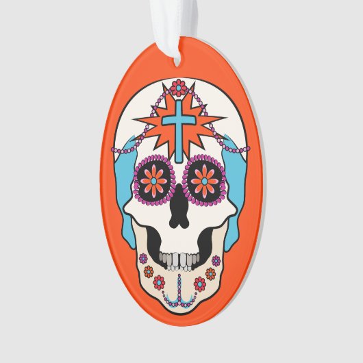 Zucker-Skulls Grafik Ornament (Vorderseite)