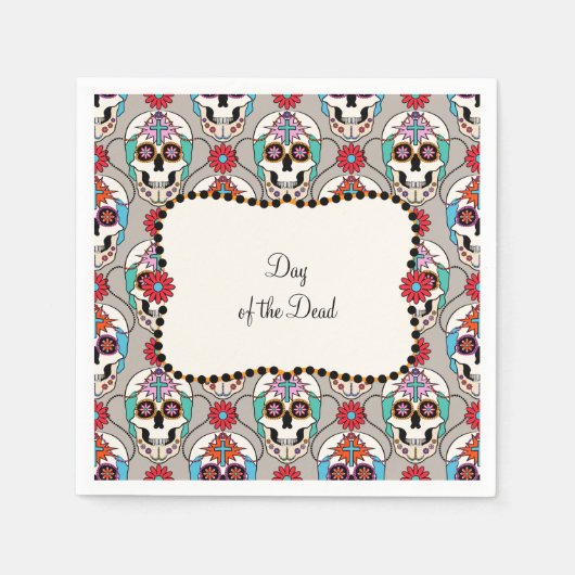 Zucker-Skulls Grafik Serviette (Vorderseite)