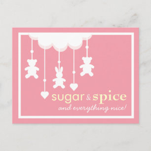 Zucker & Spice Girl Babydusche Postkarte
