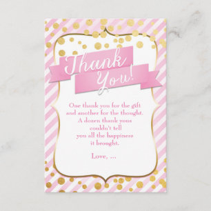 Zucker & Spice Pink & Gold Geburtstag Danke Karte