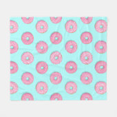 Zucker Sweet Pink Glazed Donuts Fleecedecke (Vorderseite (Horizontal))