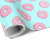 Zucker Sweet Pink Glazed Donuts Geschenkpapier (Rolleneckpunkt)