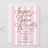 Zucker- und des Gewürzsrosa Babyparty Einladung (Vorderseite)