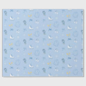 Zucker und Eisfigur Skate Eiseis Skate Winter Blue Geschenkpapier (Flach)