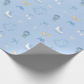 Zucker und Eisfigur Skate Eiseis Skate Winter Blue Geschenkpapier (Ecke)