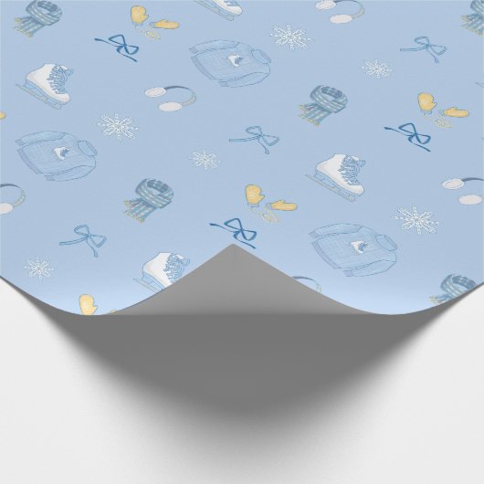 Zucker und Eisfigur Skate Eiseis Skate Winter Blue Geschenkpapier (Ecke)