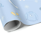 Zucker und Eisfigur Skate Eiseis Skate Winter Blue Geschenkpapier (Rolleneckpunkt)