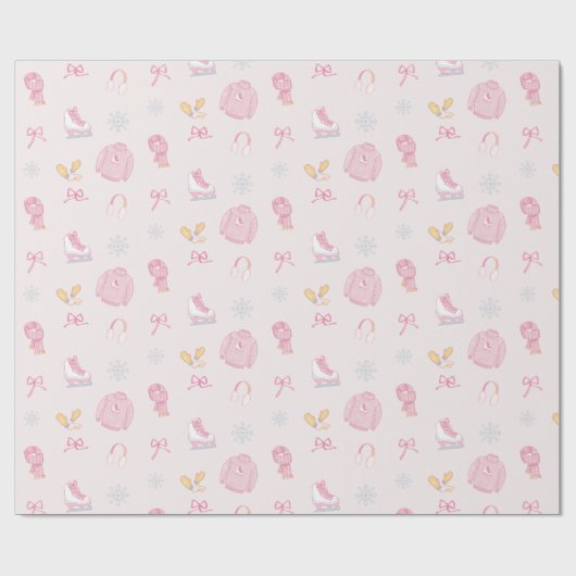 Zucker und Eisfigur Skate Eiseis Skate Winterrosa Geschenkpapier (Flach)