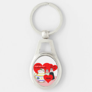 Zucker und Gewürz - Alte Valentinskarte Kunst Schlüsselanhänger