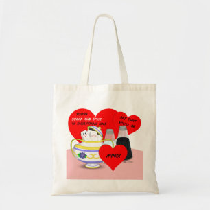 Zucker und Gewürz - Alte Valentinskarte Kunst Tragetasche