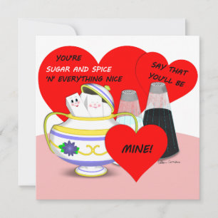 Zucker und Gewürz - Alte Valentinstagskarten-Kunst