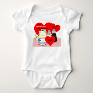 Zucker und Gewürz - Alte Valentinstagskarten-Kunst Baby Strampler