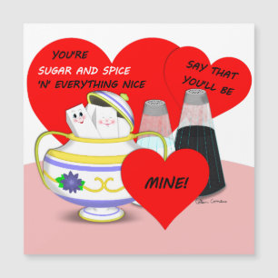 Zucker und Gewürz - Alte Valentinstagskarten-Kunst Magnetkarte