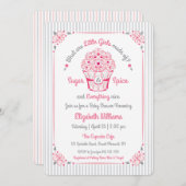 Zucker und Gewürz Cupcake Baby Dusche einladen Einladung (Vorne/Hinten)