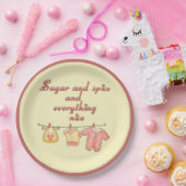 Zucker und Gewürz, gelb und rosa Babydusche Pappteller (Party)