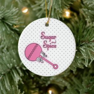 Zucker und Gewürz Polka Dot Baby Rattle Keramik Ornament