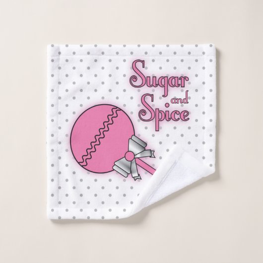 Zucker und Gewürz Polka Dot Rattle Waschlappen (Waschlappen)