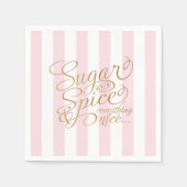 Zucker und Gewürz Rosa Streifen Papier Napkins Serviette (Vorderseite)