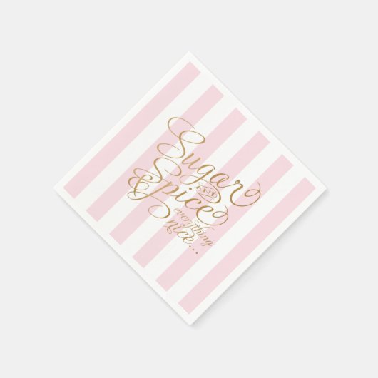 Zucker und Gewürz Rosa Streifen Papier Napkins Serviette (Ecke)