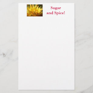Zucker und Gewürz! Stationery Yellow Dahlia Blume Briefpapier