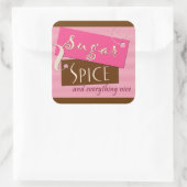 Zucker und Gewürz und alles Gute Quadratischer Aufkleber (Tasche)