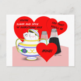 Zucker und Gewürze - altmodische Valentine Card Ku Postkarte