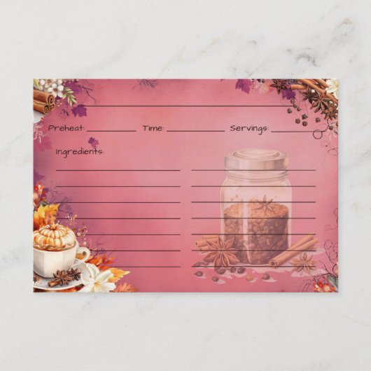 Zucker- und Gewürzrezeptkarte Begleitkarte (Vorderseite)
