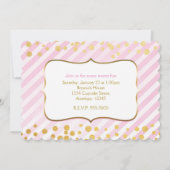 Zucker und Gewürzrosa Foto Party Einladung (Rückseite)