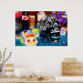 Zucker- und Holzschädel Poster (Küche)