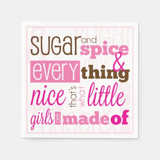 Zucker und Spice Baby Dusche Napkins Serviette (Vorderseite)