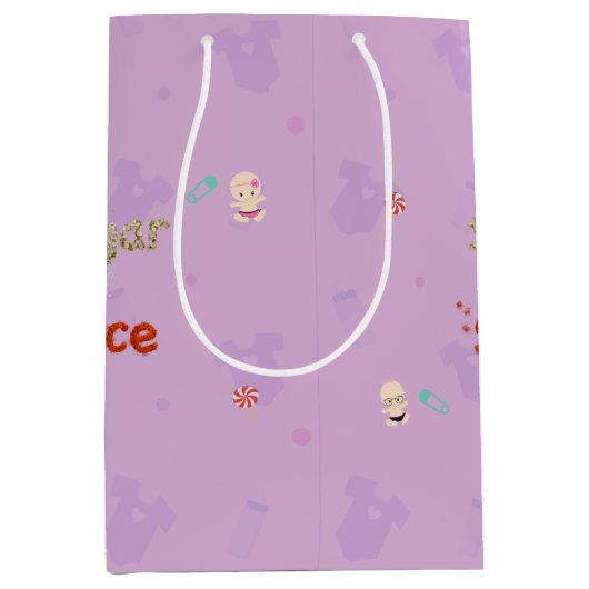 Zucker und Spice Baby Duschschicht Mittlere Geschenktüte (Vorderseite)