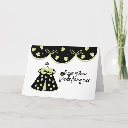 Zucker und Spice Baby Glückwunsch Karte (Vorderseite)