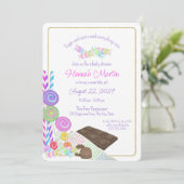 Zucker und Spice Candy Baby Luncheon Einladung (Stehend Vorderseite)