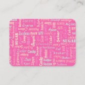 Zucker Visitenkarte (Rückseite)