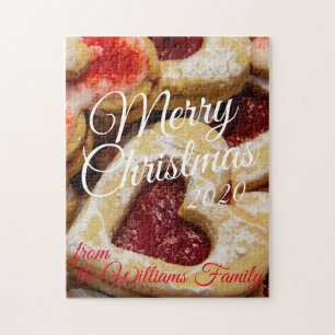 Zucker Weihnachtskekse Herz geformt Rotes Foto Puzzle