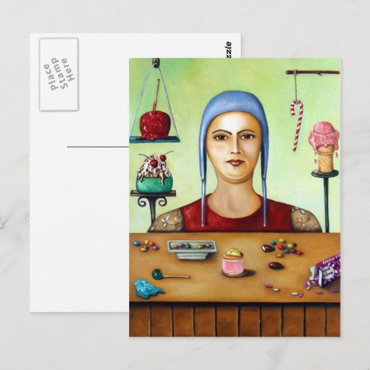 Zuckerabhängig Postkarte (Vorne/Hinten)