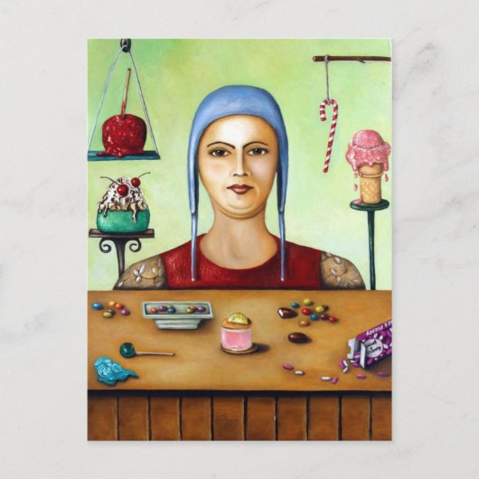 Zuckerabhängig Postkarte (Vorderseite)