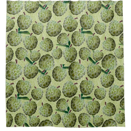 Zuckerapplikationsfarbe | Grün Duschvorhang (Vorderseite)