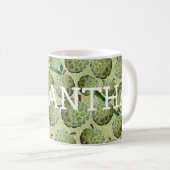 Zuckerapplikationsfarbe | Grün | IHRER NAME Kaffeetasse (VorderseiteRechts)