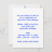 Zuckerbär in einem Baum zum Geburtstag Einladung (Rückseite)