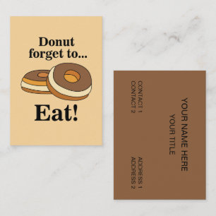Zuckerdonut-Donut-Bäckerei Visitenkarte