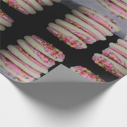 Zuckerekse mit rosa Zuckerguss Geschenkpapier (Ecke)